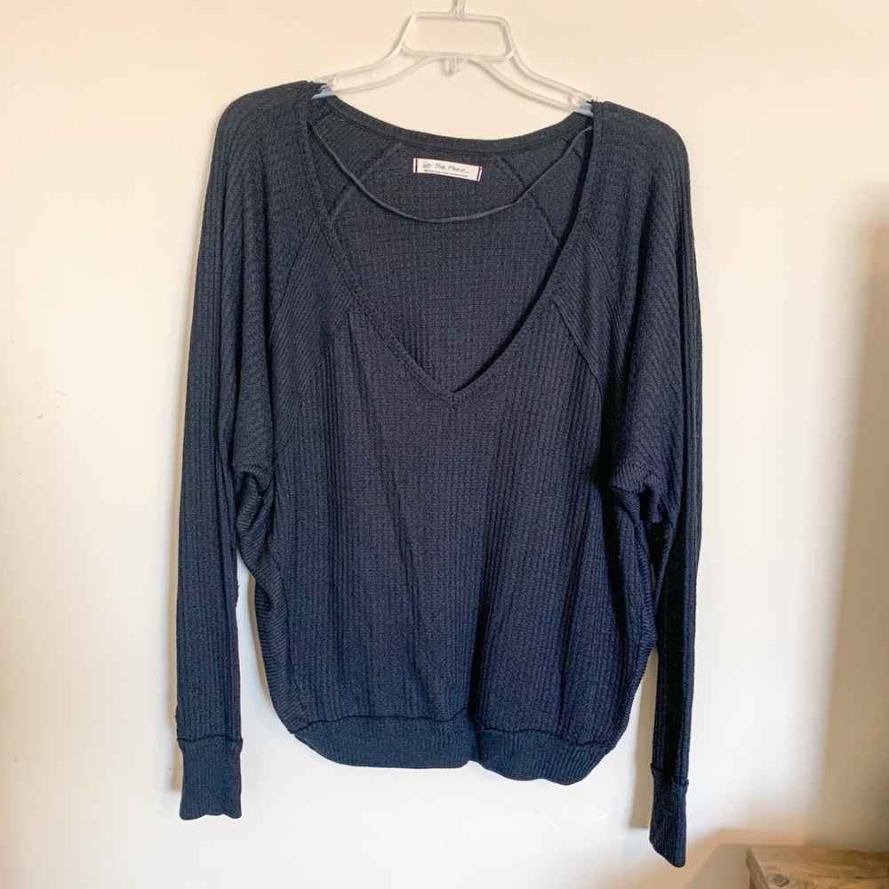 Free People Santa Clara Waffle Knit Thermal Small